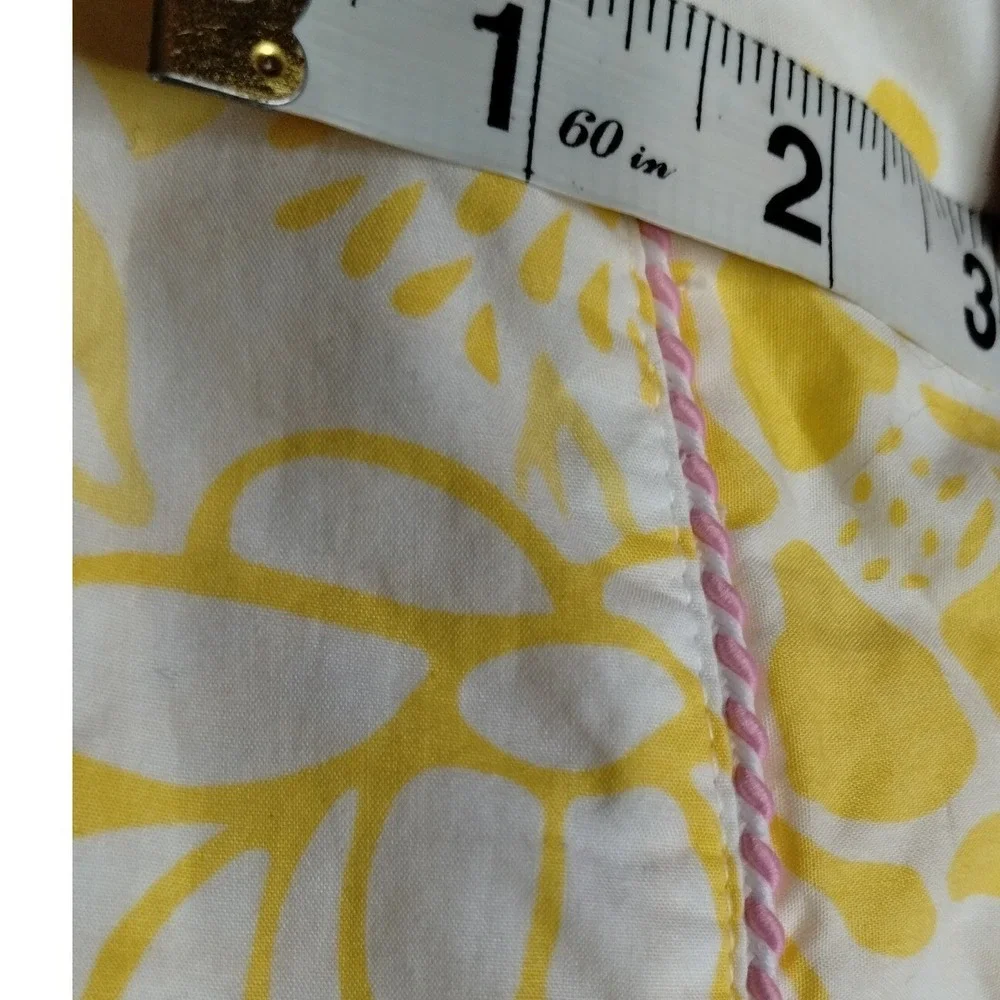 L.L.Bean Floral Skort Yellow White Cotton Blend‎ Casual Skirt Size 18 Petite